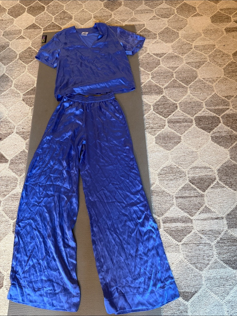 Negative Eclipse Silk Pajama Set Royal Blue